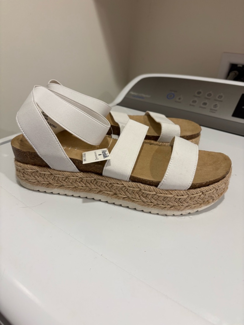 Esprit White Strappy Platform Espadrille Sandals